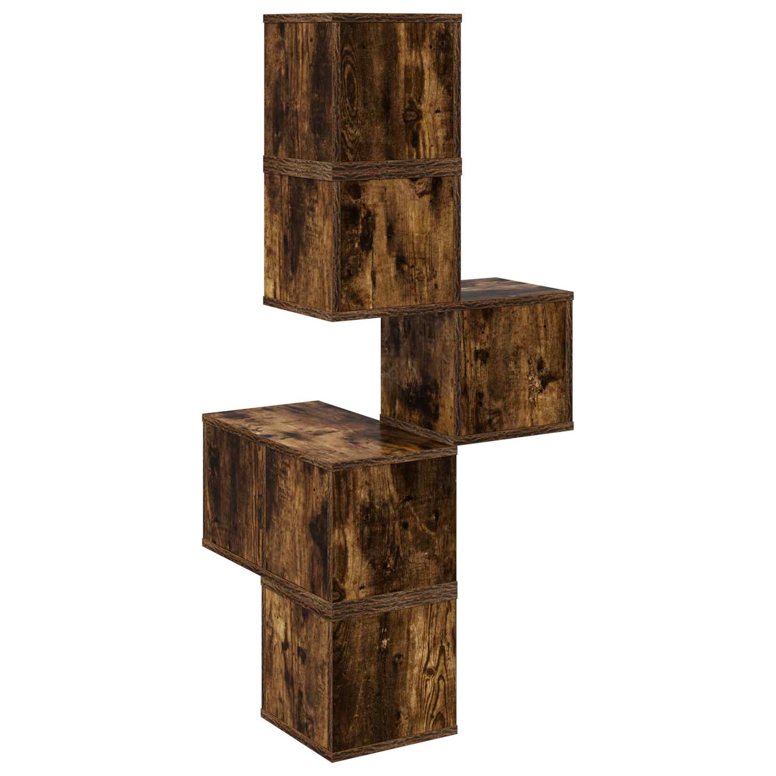 Wandhoekplank Gerookt eiken 48 x 48 x 120 cm Bewerkt hout