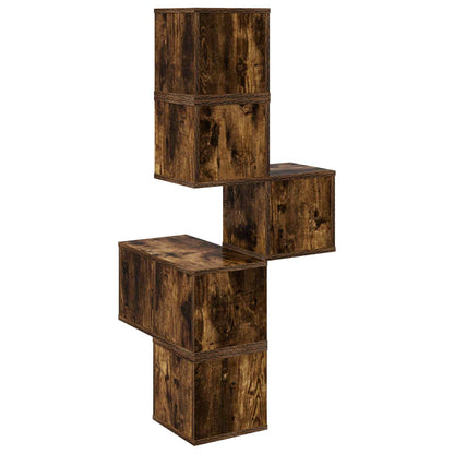 Wandhoekplank Gerookt eiken 48 x 48 x 120 cm Bewerkt hout