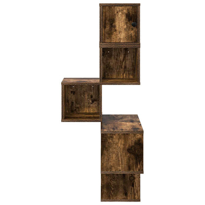 Wandhoekplank Gerookt eiken 48 x 48 x 120 cm Bewerkt hout