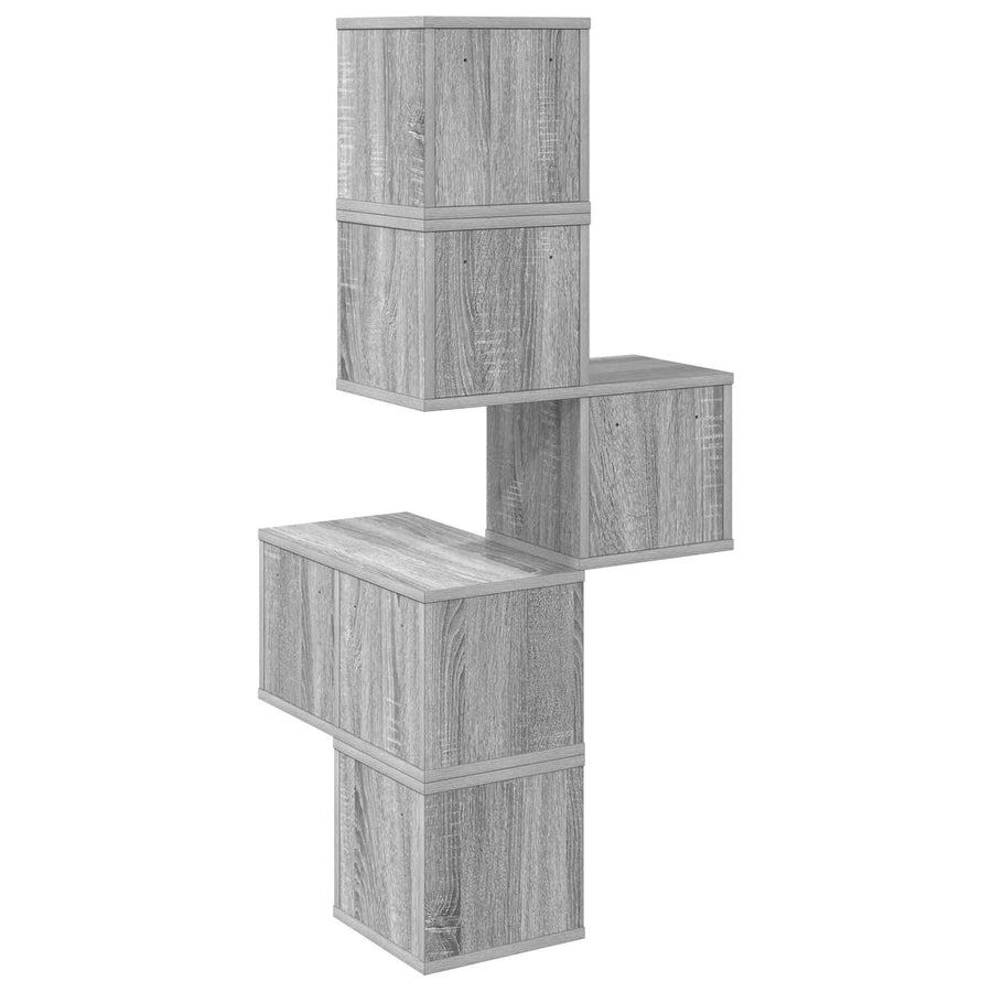 Wandhoekplank Grijs Sonoma 48 x 48 x 120 cm Bewerkt hout