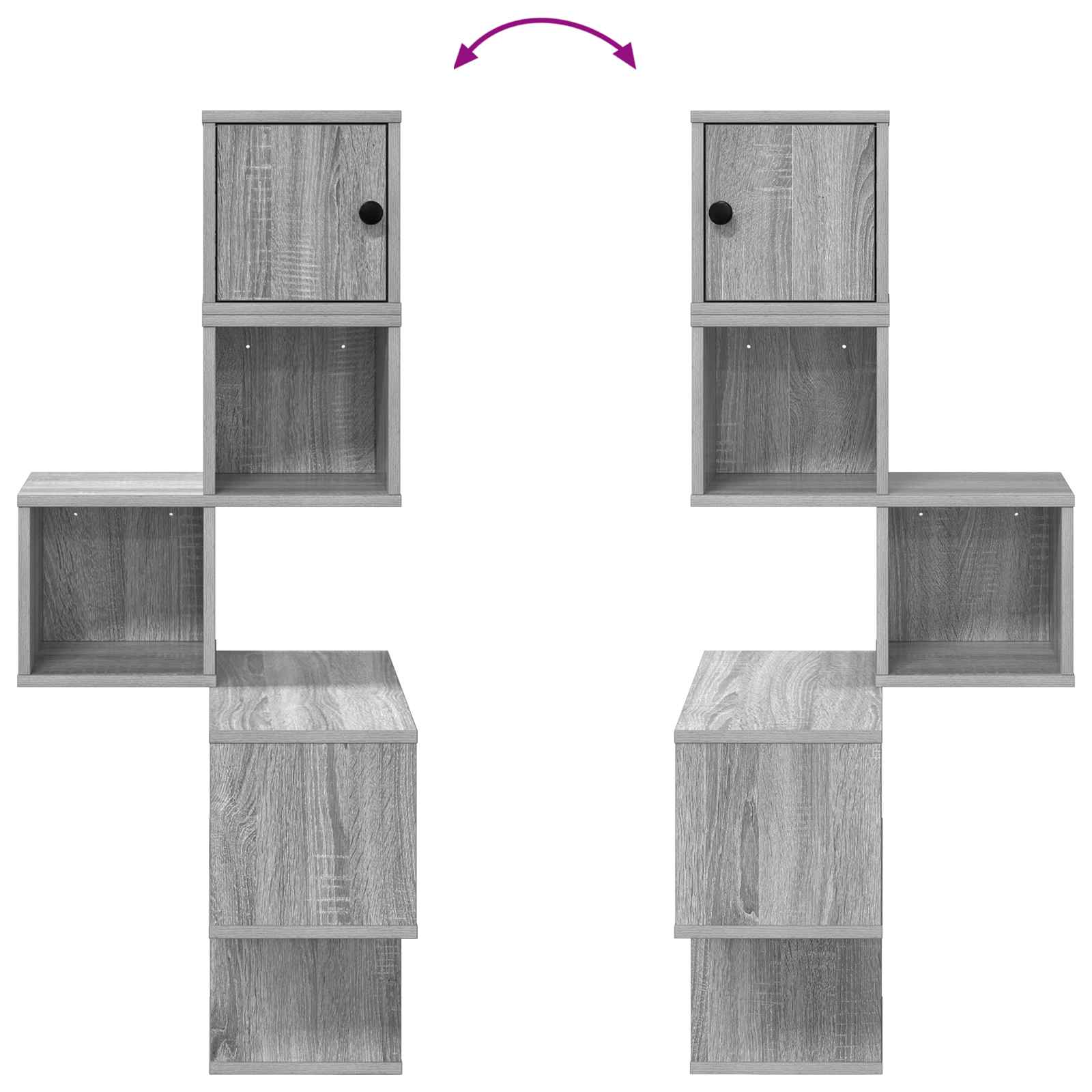 Wandhoekplank Grijs Sonoma 48 x 48 x 120 cm Bewerkt hout
