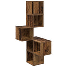 Wandhoekplank Oud hout 48 x 48 x 120 cm Bewerkt hout