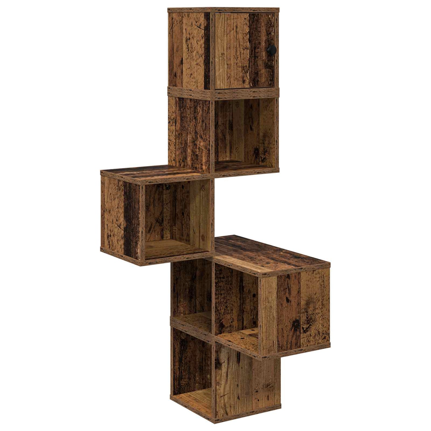 Wandhoekplank Oud hout 48 x 48 x 120 cm Bewerkt hout