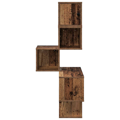 Wandhoekplank Oud hout 48 x 48 x 120 cm Bewerkt hout