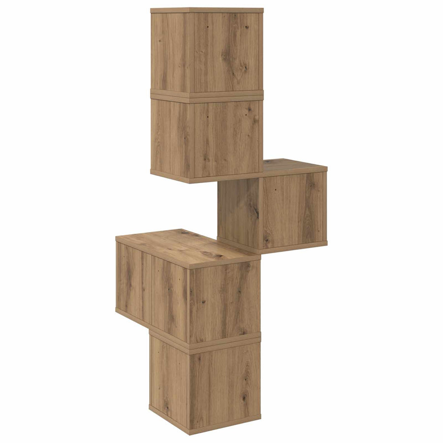 Wandhoekplank Artisanaal eiken 48 x 48 x 120 cm Bewerkt hout