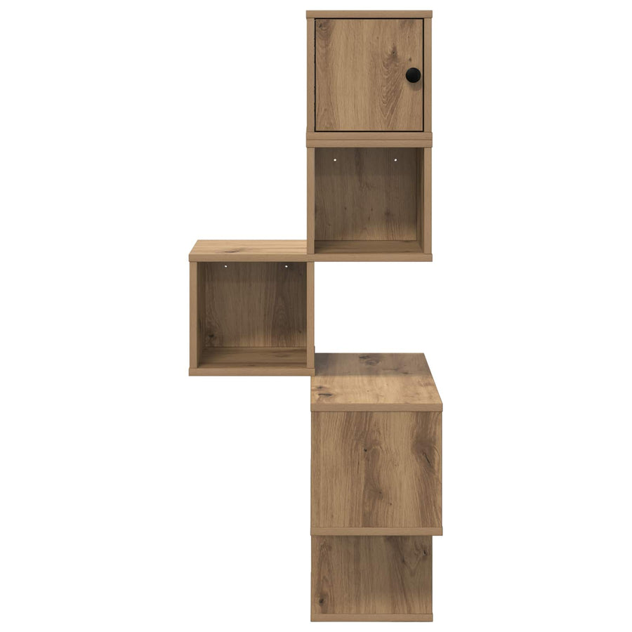 Wandhoekplank Artisanaal eiken 48 x 48 x 120 cm Bewerkt hout