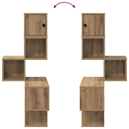 Wandhoekplank Artisanaal eiken 48 x 48 x 120 cm Bewerkt hout