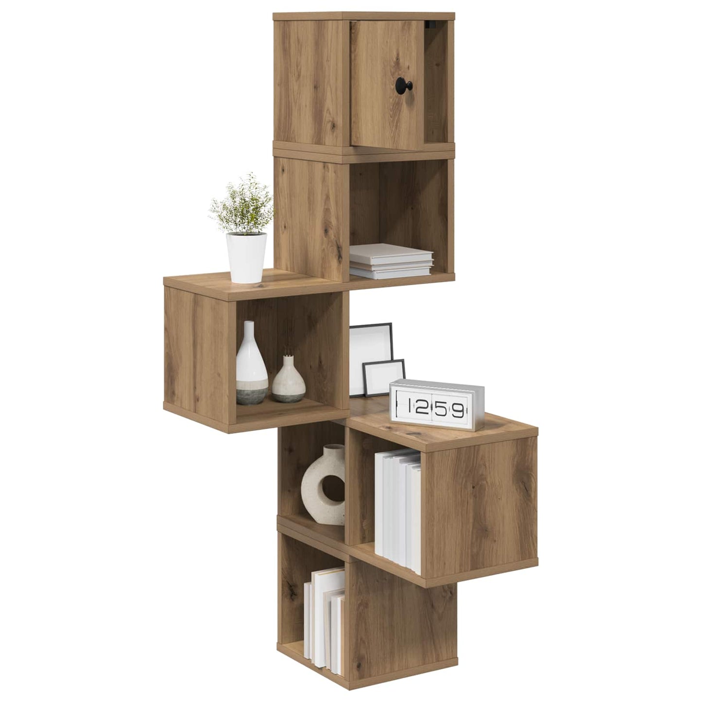 Wandhoekplank Artisanaal eiken 48 x 48 x 120 cm Bewerkt hout