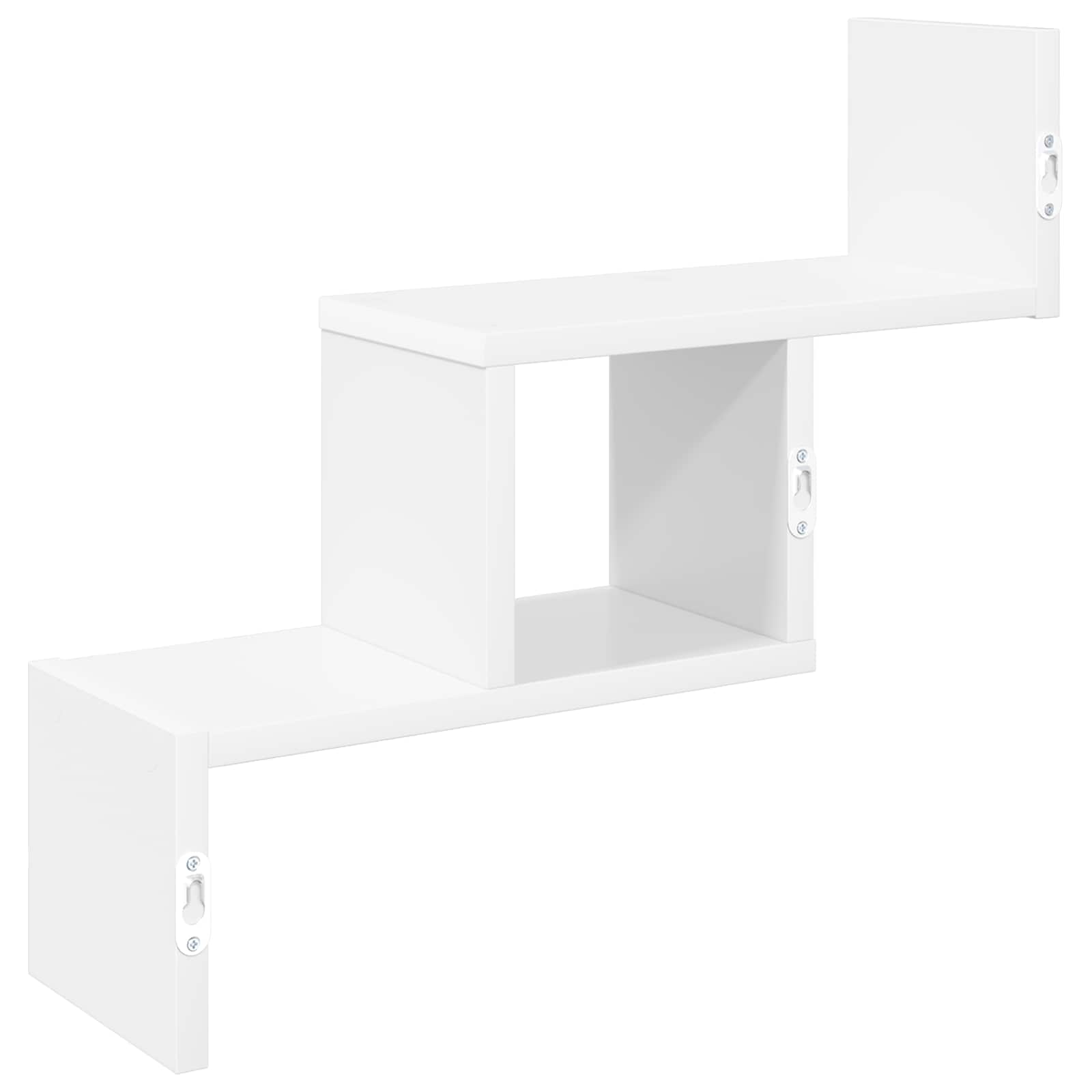 Wandplank Wit 48 x 15 x 42 cm Bewerkt hout