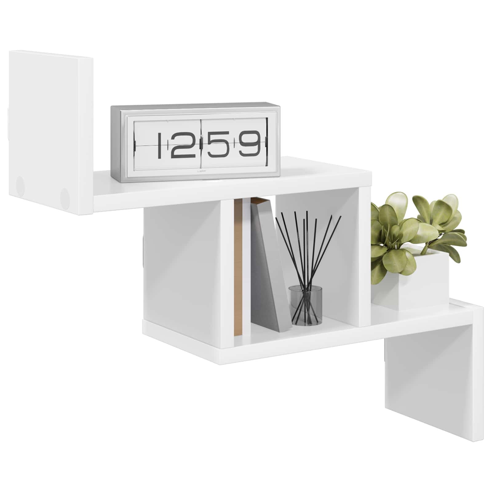 Wandplank Wit 48 x 15 x 42 cm Bewerkt hout