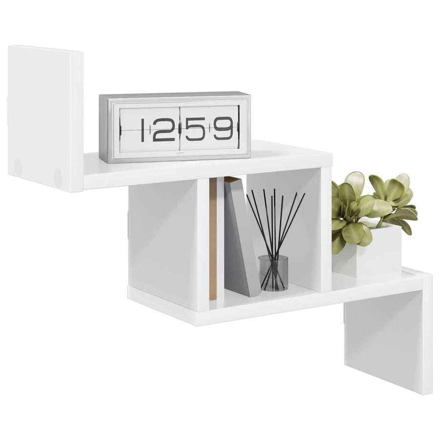 Wandplank Wit 48 x 15 x 42 cm Bewerkt hout