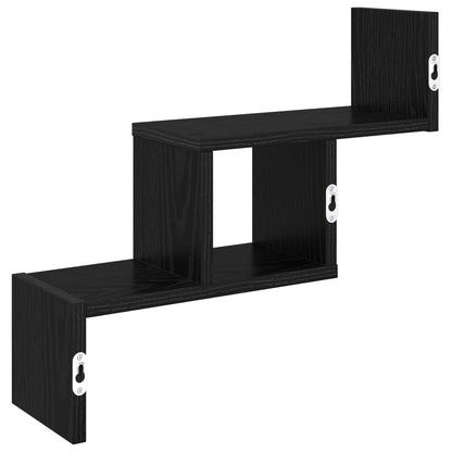 Wandplank Zwart eiken 48 x 15 x 42 cm Bewerkt hout