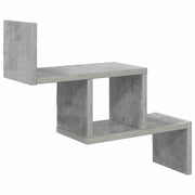 Wandplank bewerkt hout betongrijs 48x15x42 cm