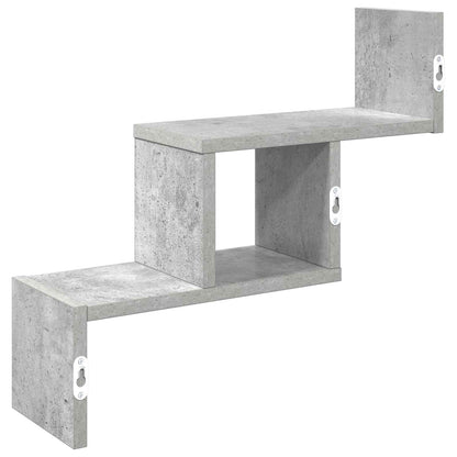 Wandplank Betongrijs 48 x 15 x 42 cm Bewerkt hout