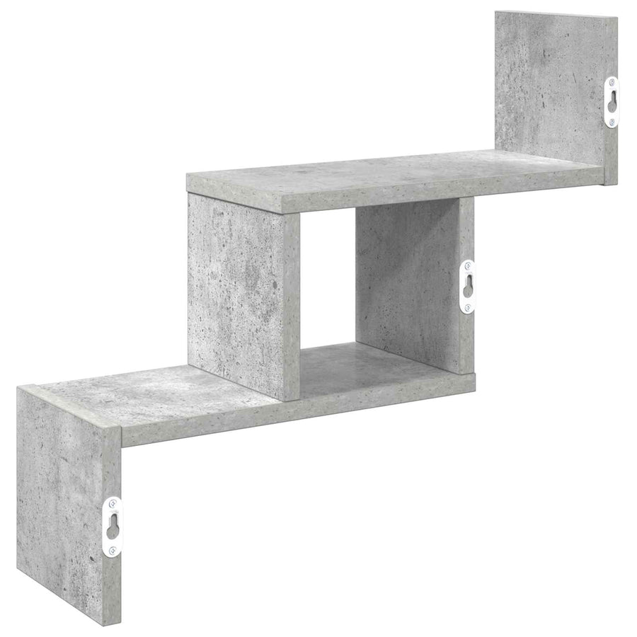 Wandplank Betongrijs 48 x 15 x 42 cm Bewerkt hout
