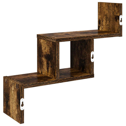 Wandplank Gerookt eiken 48 x 15 x 42 cm Bewerkt hout