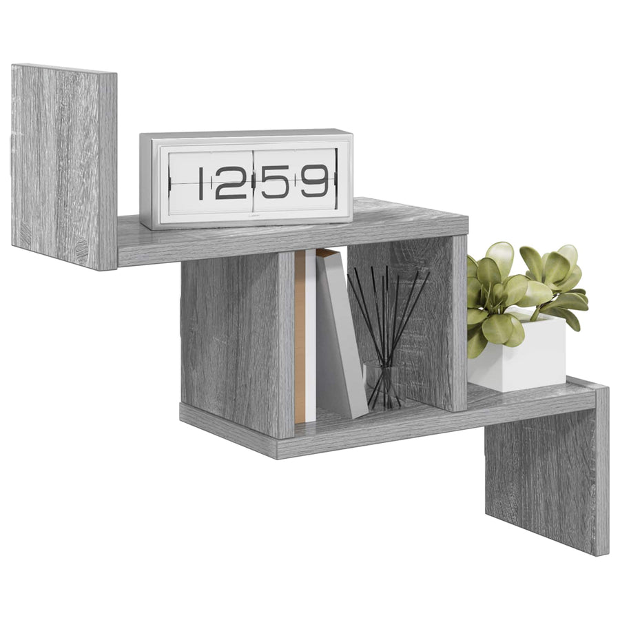 Wandplank Grijs Sonoma 48 x 15 x 42 cm Bewerkt hout