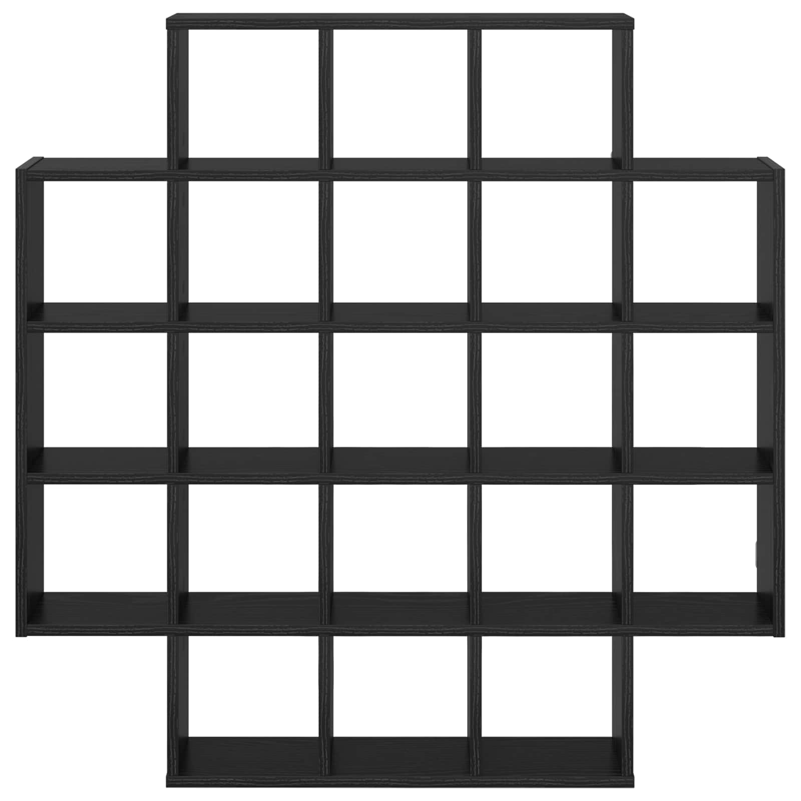 Wandplank Zwart eiken 100 x 13 x 100 cm Bewerkt hout