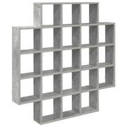 Wandplank 100x13x100 cm betongrijs bewerkt hout