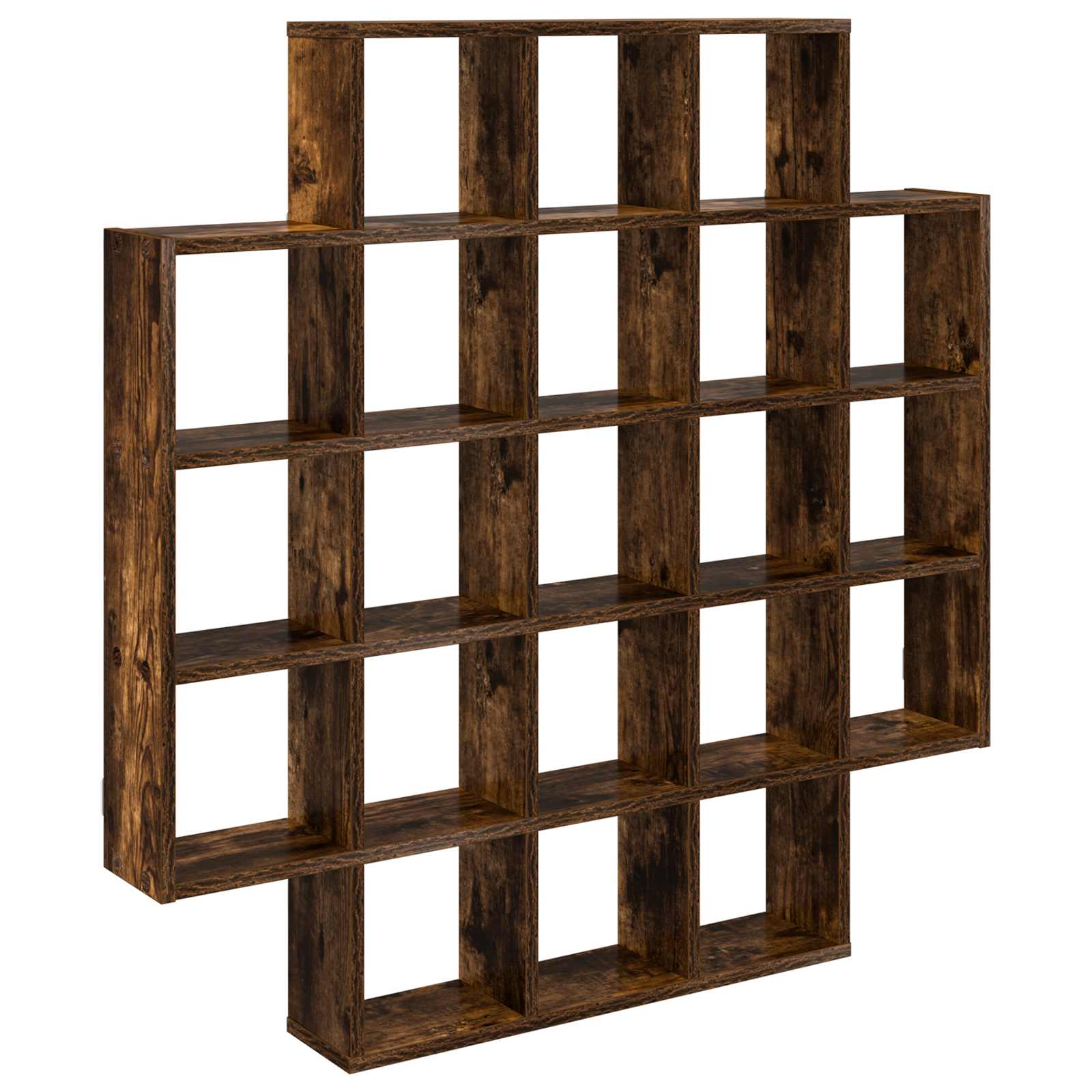 Wandplank Gerookt eiken 100 x 13 x 100 cm Bewerkt hout