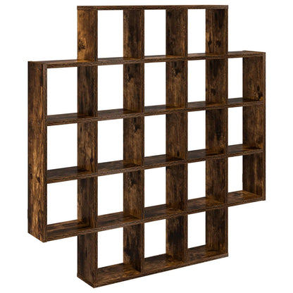 Wandplank Gerookt eiken 100 x 13 x 100 cm Bewerkt hout
