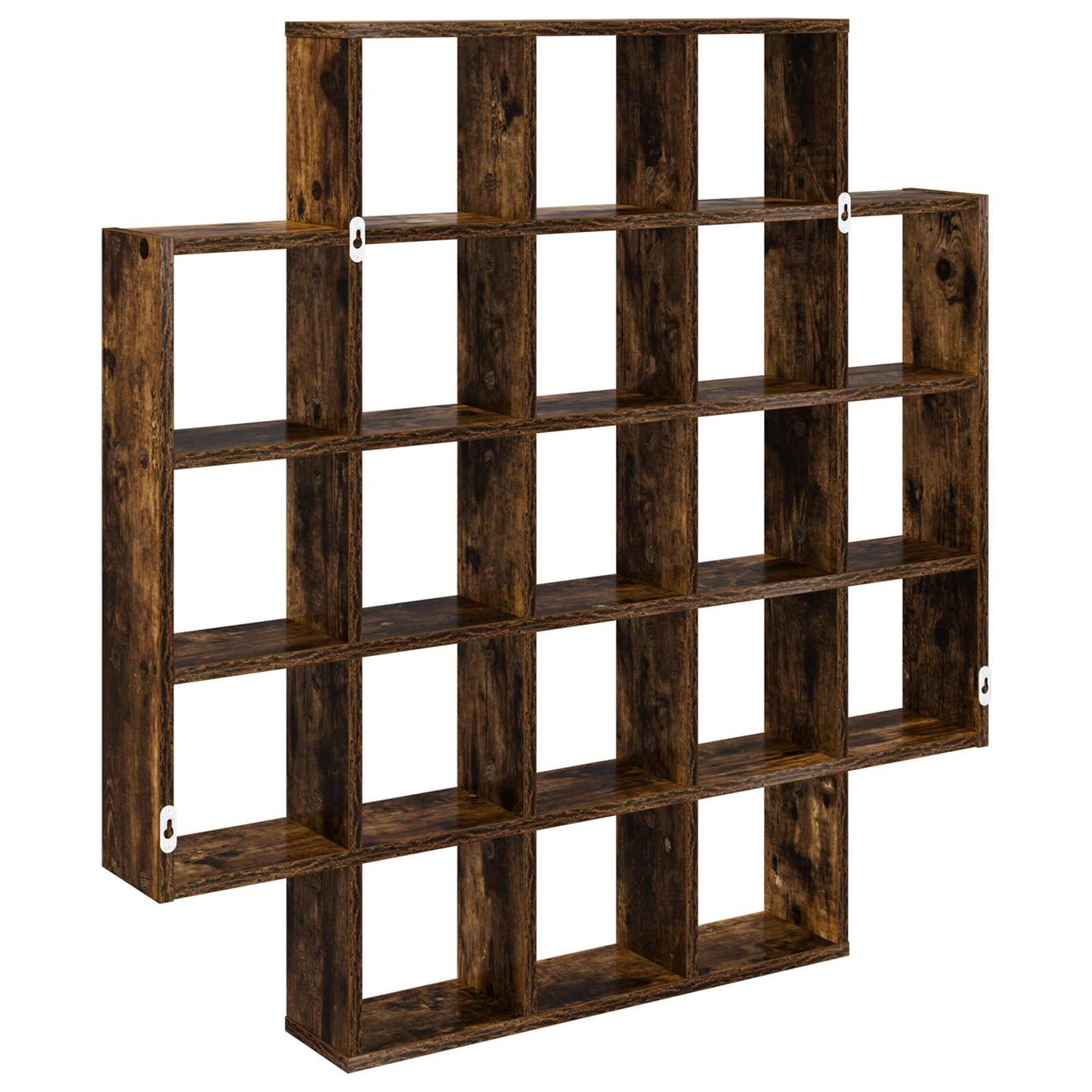 Wandplank Gerookt eiken 100 x 13 x 100 cm Bewerkt hout