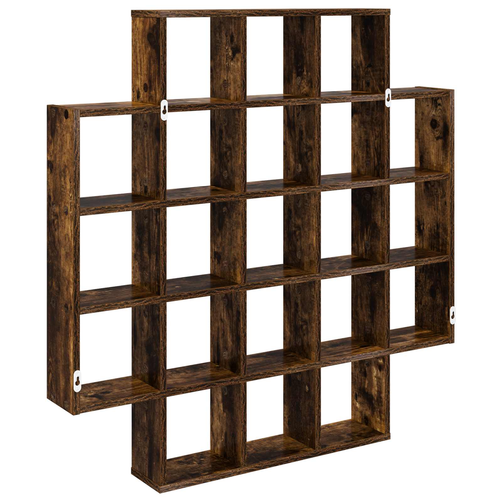 Wandplank Gerookt eiken 100 x 13 x 100 cm Bewerkt hout