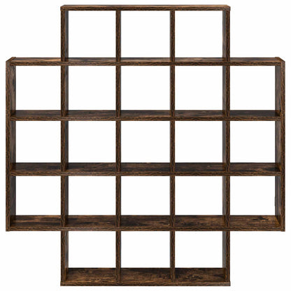 Wandplank Gerookt eiken 100 x 13 x 100 cm Bewerkt hout