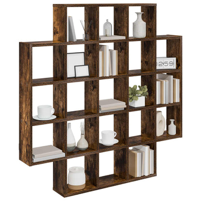Wandplank Gerookt eiken 100 x 13 x 100 cm Bewerkt hout