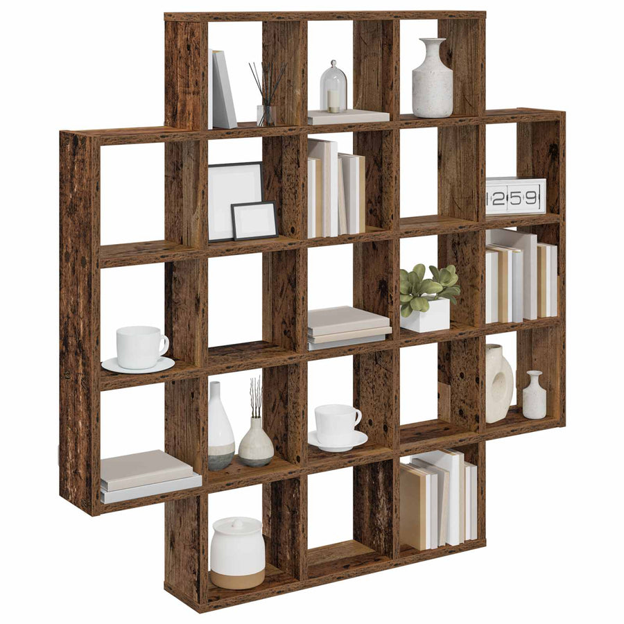 Wandplank Oud hout 100 x 13 x 100 cm Bewerkt hout