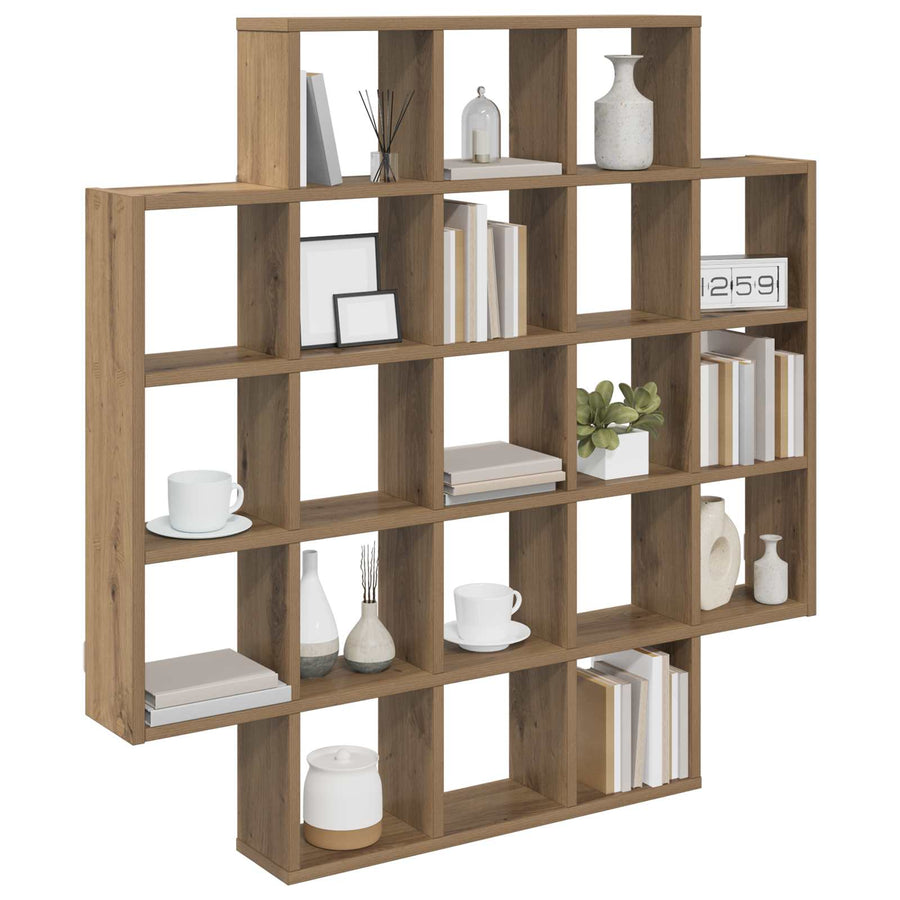 Wandplank Artisanaal eiken 100 x 13 x 100 cm Bewerkt hout