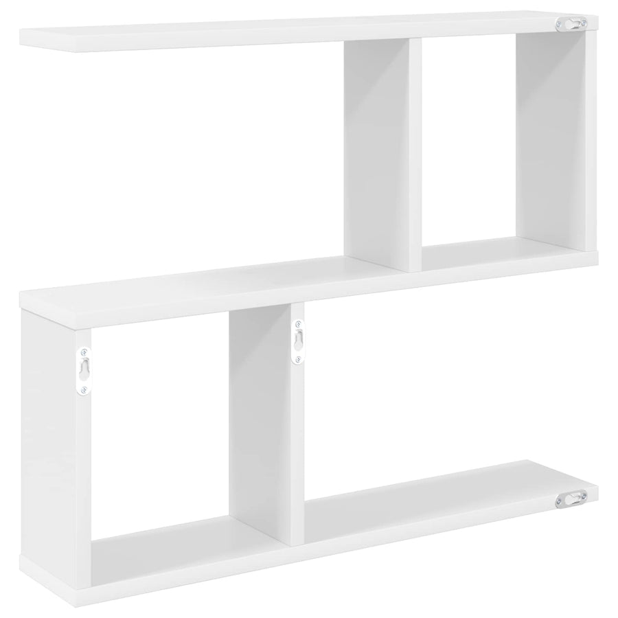 Wandplank Wit 60 x 12 x 50,5 cm Bewerkt hout