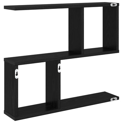 Wandplank Zwart eiken 60 x 12 x 50,5 cm Bewerkt hout