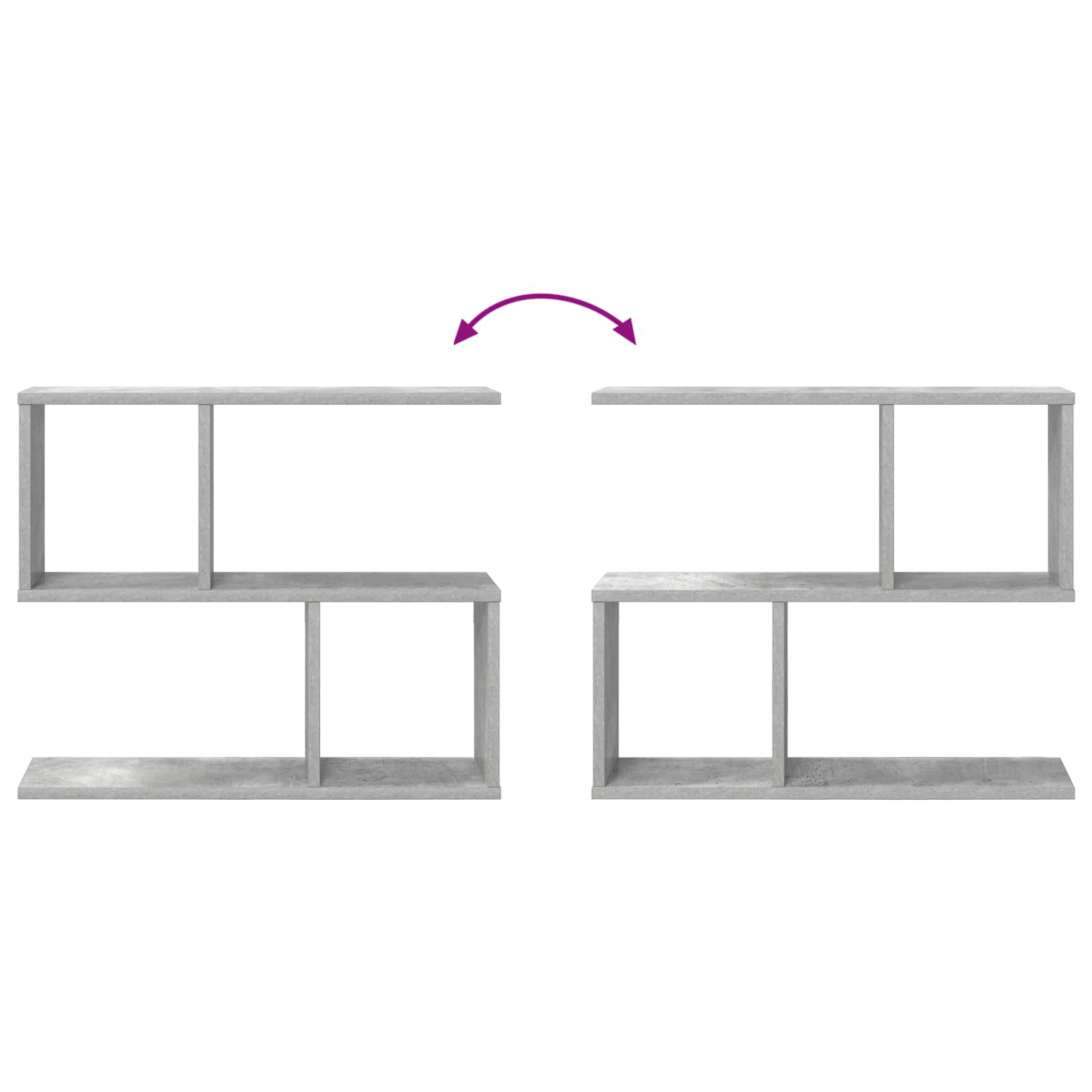 Wandplank Betongrijs 60 x 12 x 50,5 cm Bewerkt hout