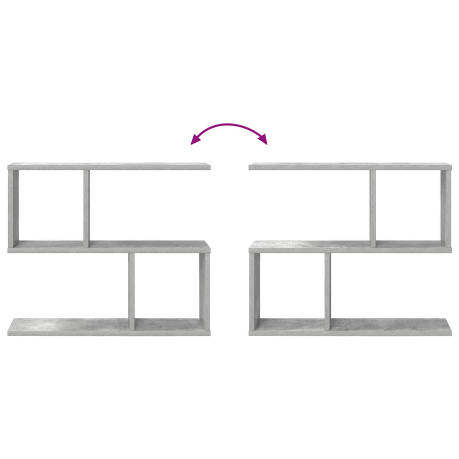 Wandplank Betongrijs 60 x 12 x 50,5 cm Bewerkt hout