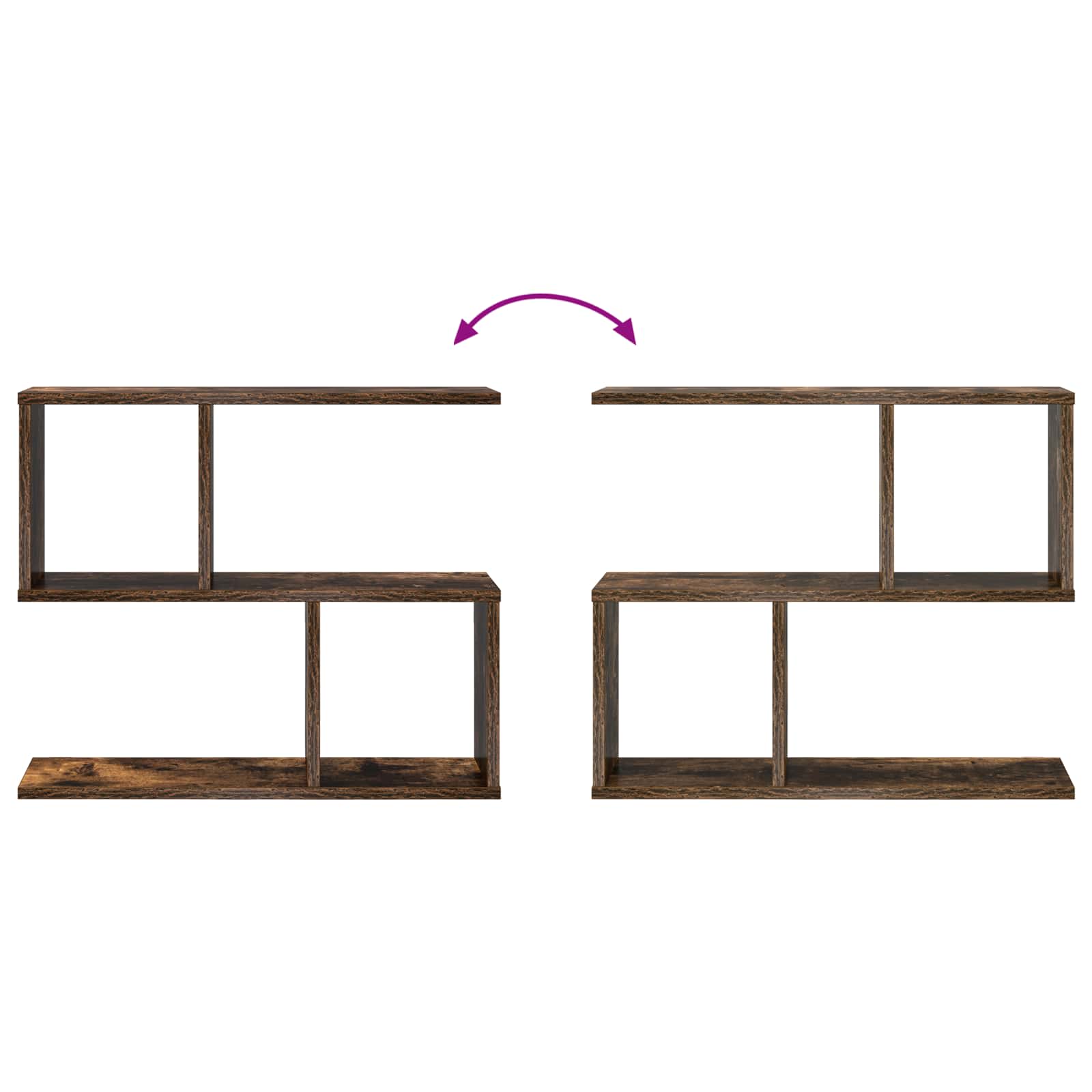 Wandplank Gerookt eiken 60 x 12 x 50,5 cm Bewerkt hout