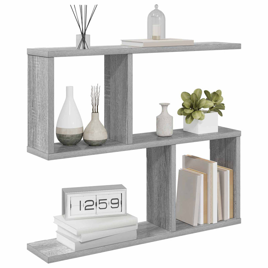 Wandplank Grijs Sonoma 60 x 12 x 50,5 cm Bewerkt hout