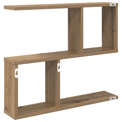 Wandplank Artisanaal eiken 60 x 12 x 50,5 cm Bewerkt hout