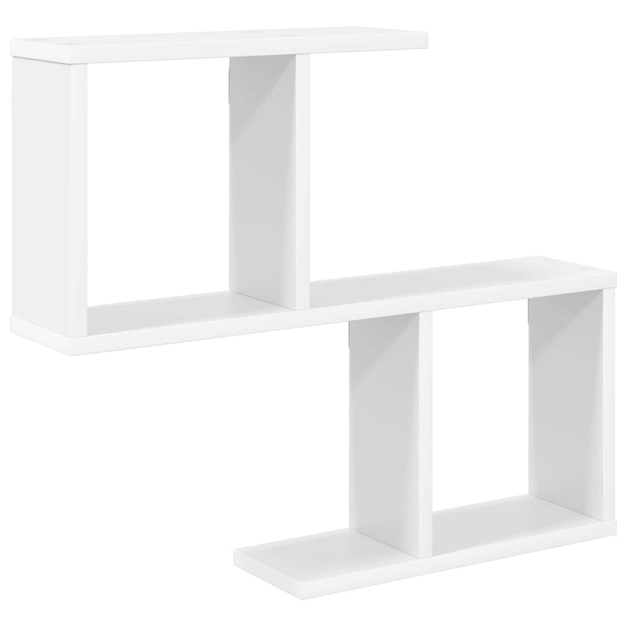 Wandplank Wit 60 x 12 x 50,5 cm Bewerkt hout