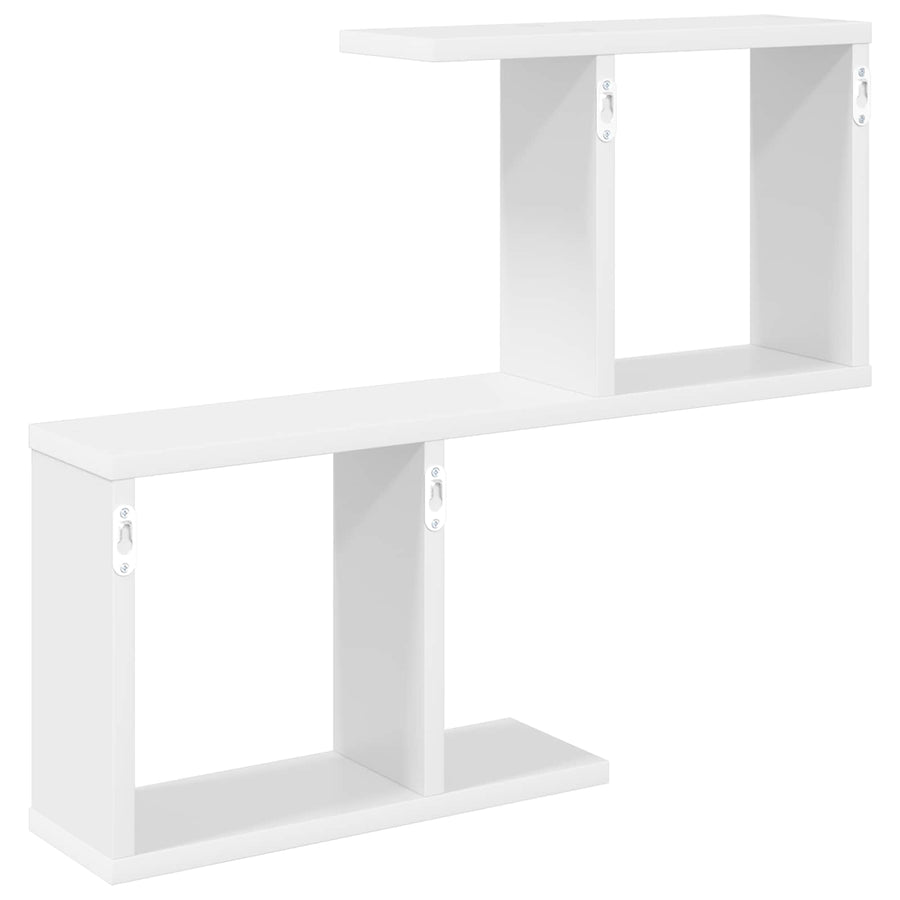 Wandplank Wit 60 x 12 x 50,5 cm Bewerkt hout