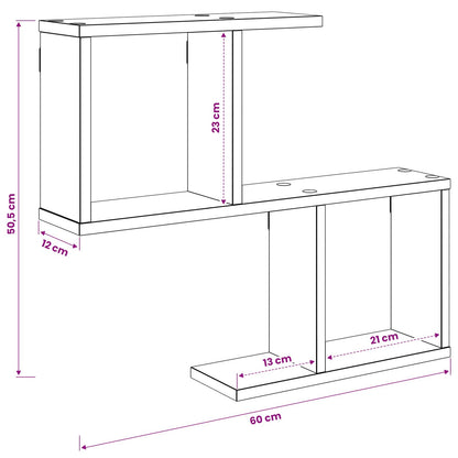 Wandplank Wit 60 x 12 x 50,5 cm Bewerkt hout