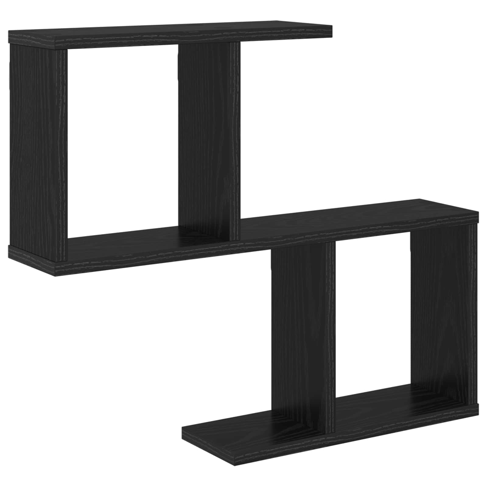 Wandplank Zwart eiken 60 x 12 x 50,5 cm Bewerkt hout