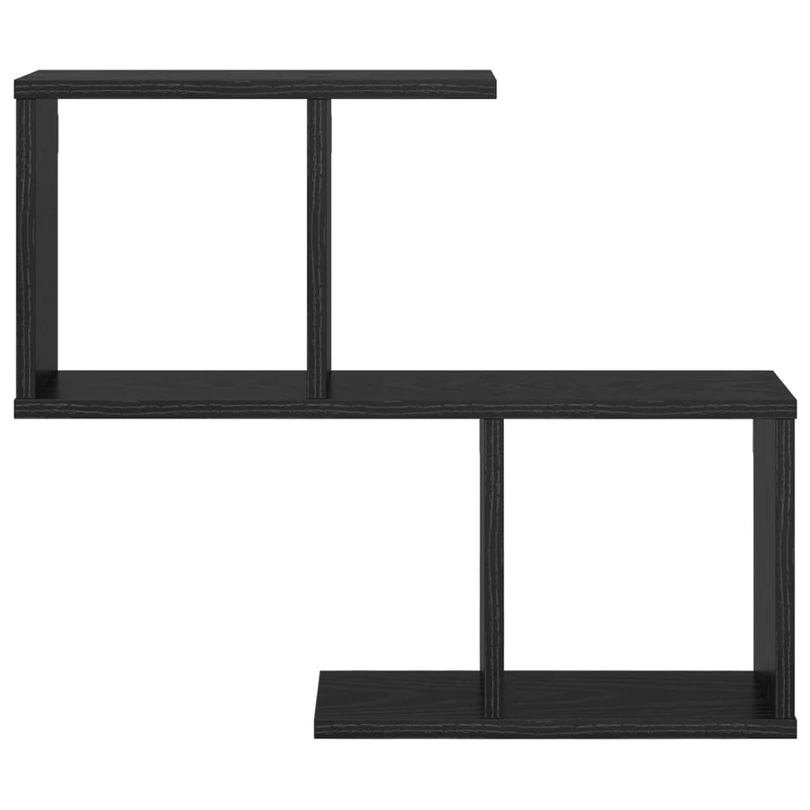 Wandplank Zwart eiken 60 x 12 x 50,5 cm Bewerkt hout