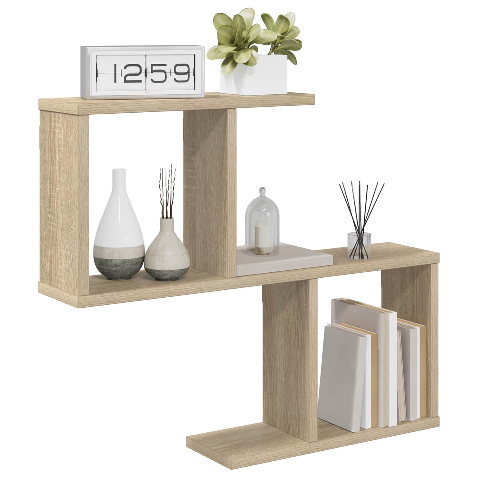 Wandplank Sonoma Eiken 60 x 12 x 50,5 cm Bewerkt hout