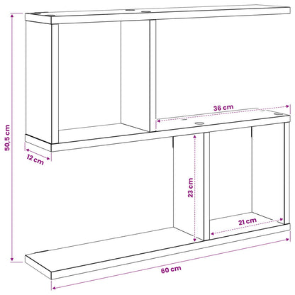 Wandplank Sonoma Eiken 60 x 12 x 50,5 cm Bewerkt hout