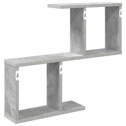 Wandplank Betongrijs 60 x 12 x 50,5 cm Bewerkt hout