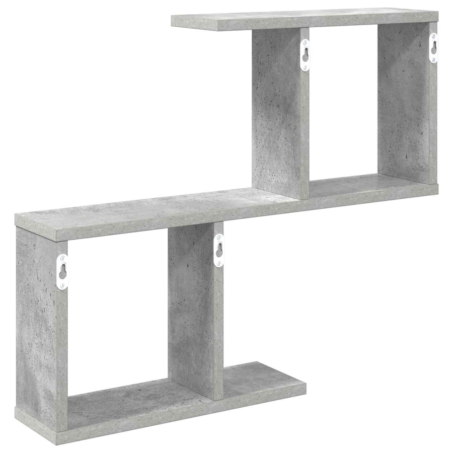 Wandplank Betongrijs 60 x 12 x 50,5 cm Bewerkt hout