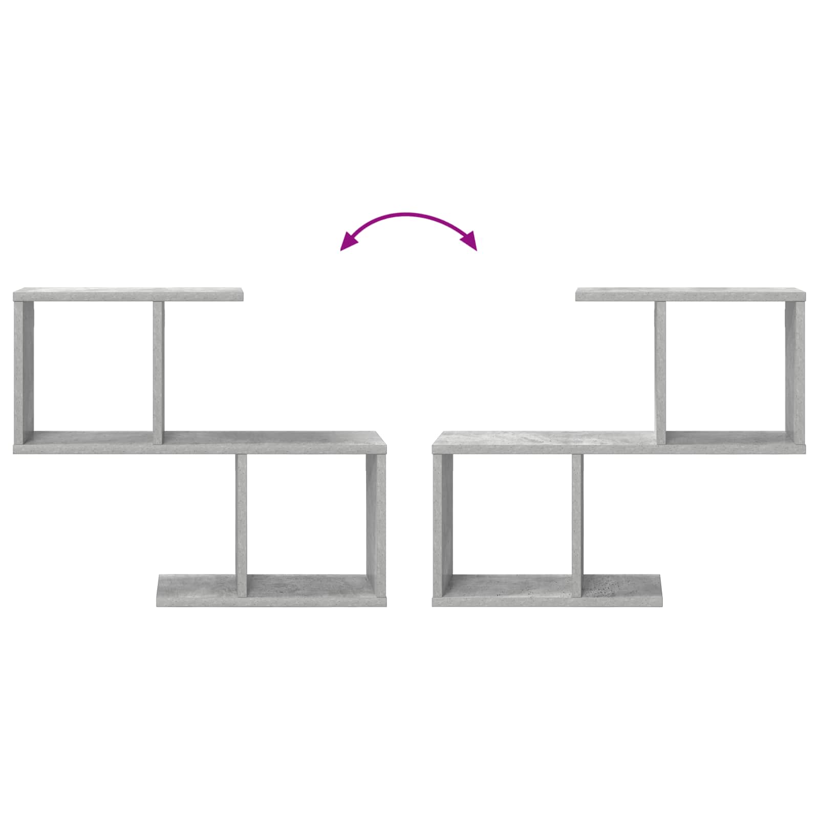 Wandplank Betongrijs 60 x 12 x 50,5 cm Bewerkt hout