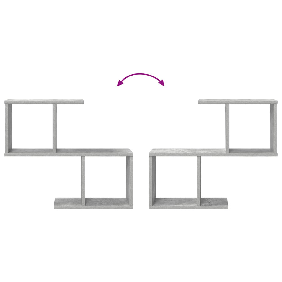 Wandplank Betongrijs 60 x 12 x 50,5 cm Bewerkt hout