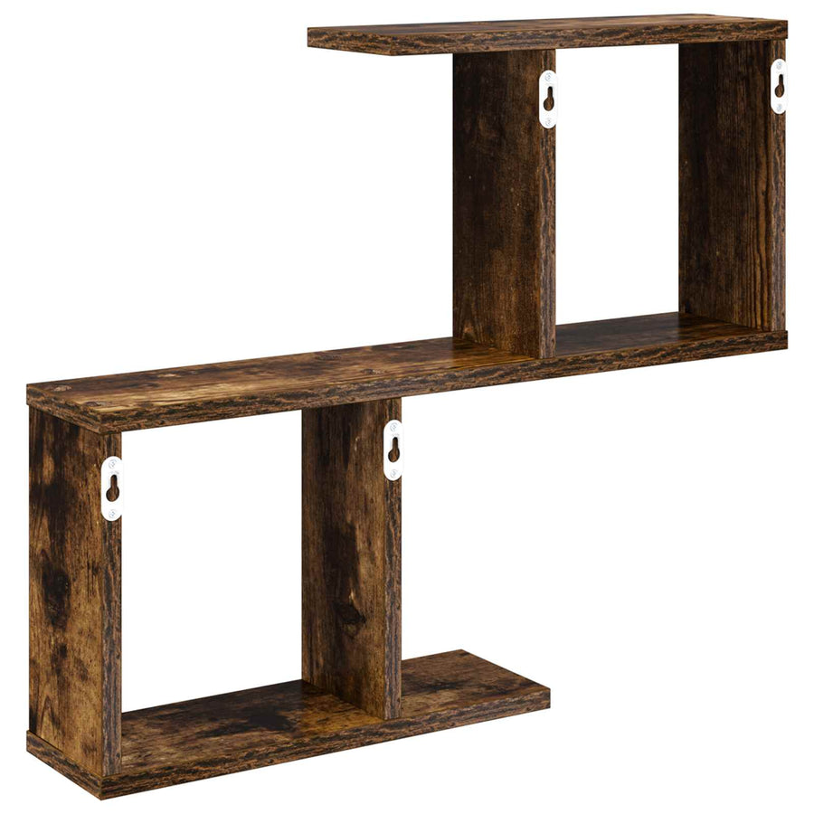 Wandplank Gerookt eiken 60 x 12 x 50,5 cm Bewerkt hout